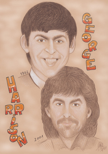 Cartoon: George Harrison (medium) by T-BOY tagged george,harrison