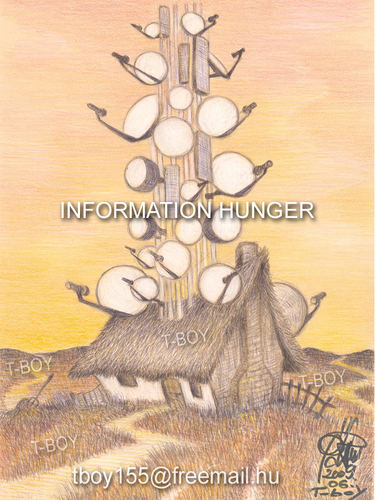 Cartoon: INFORMATION HUNGER (medium) by T-BOY tagged hunger