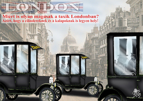 Cartoon: LONDON TAXI HISTORY (medium) by T-BOY tagged london,taxi,history