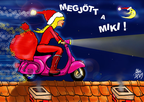 Cartoon: SANTA GIRL (medium) by T-BOY tagged santa,girl