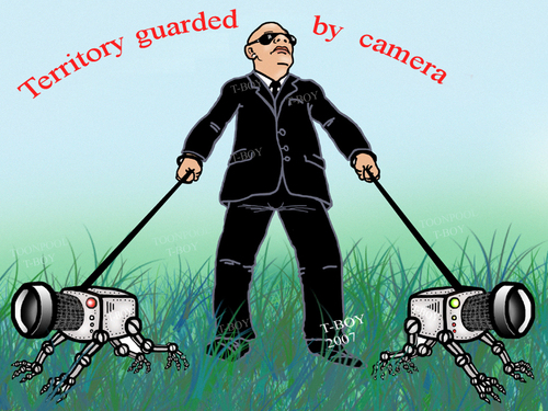 Cartoon: TERRITORY GUARDED BY CAMERA (medium) by T-BOY tagged territory,guarded,by,camera