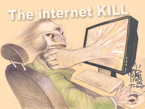 Cartoon: THE INTERNET KILL (medium) by T-BOY tagged the,internet,kill