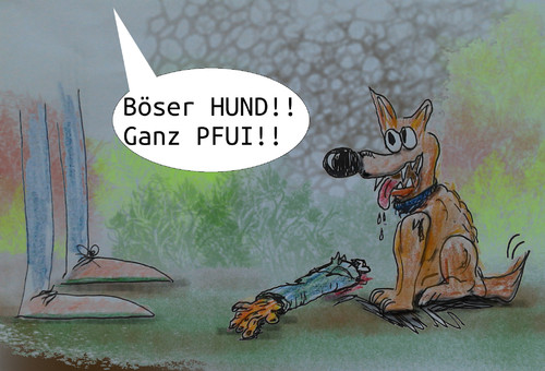 Cartoon: apport (medium) by wheelman tagged hund,apportieren