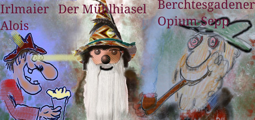 Cartoon: berühmte bayrische Seher (medium) by wheelman tagged bayern,hellseher,visionen,prophezeiungen,zukunft