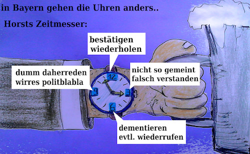 Cartoon: südl. des weißwurstäquators (medium) by wheelman tagged bayern,seehofer,politik,reden