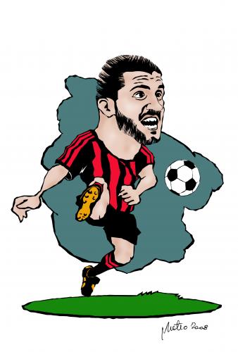 Cartoon: gattuso  gennaro (medium) by geomateo tagged calcio,football,milan,gattuso,gennaro,soccer,italy,sport