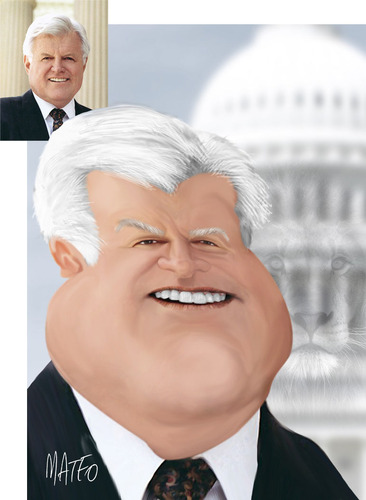 Cartoon: TED KENNEDY (medium) by geomateo tagged politics,kennedy,usa