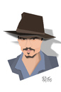 Cartoon: Johnny Depp cut out caricature (small) by geomateo tagged johnny,depp,cutout