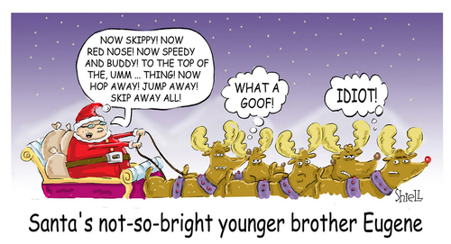 Cartoon: Santas brother (medium) by mikess tagged merry,christmas,to,everyone,at,toonpool