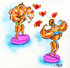 Cartoon: Love Muscle (small) by mikess tagged olympics athletics love romance heart valentines day relationship sweetheart honey infatuation relationships stolen my body builders posing weight lifters freaks of nature steroids on the juice