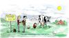 Cartoon: Ferien auf dem Bauernhof (small) by Johli tagged kinder,tiere,ferien,urlaub,erziehung,kuh,bauernhof,