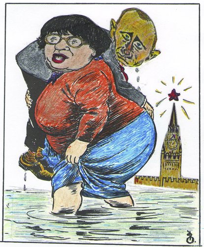 Cartoon: iulia and put (medium) by Bejan tagged disident