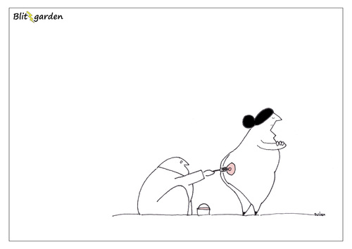 Cartoon: Busen und Po (medium) by Oliver Kock tagged mann,frau,busen,po,maler,kunst,unzufriedenheit,brüste,arsch,beziehung,kreativität,idee