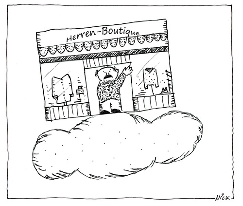 Cartoon: Herren-Boutique im Himmel (medium) by Oliver Kock tagged heinz,meier,erwin,lindemann,herrenboutique,lotto,loriot,wuppertal,himmel,rip,sketch,papst,cartoon,nick,blitzgarden