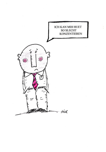 Cartoon: Konzentrationsschwäche (medium) by Oliver Kock tagged konzentration,mann,nick,blitzgarden,cartoon