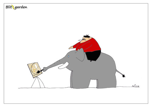 Cartoon: KUNST! (medium) by Oliver Kock tagged kunst,künstler,maler,arbeit,delegieren,befehle,elefant,arbeitselefan,cartoon,nick,blitzgarden