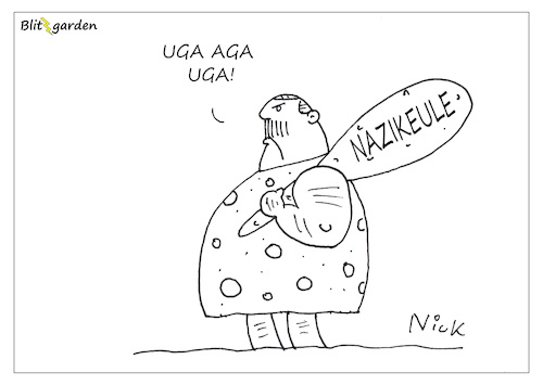 Cartoon: Nazikeule (medium) by Oliver Kock tagged erdogan,nazi,nazivergleich,türkei,cartoon,nick,blitzgarden