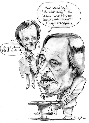 Cartoon: Günter Netzer Gerhard Delling (medium) by stieglitz tagged günter,günther,netzer,gerhard,delling,karikatur