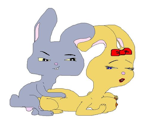 Cartoon: Bunnies have fun!! (medium) by Kostis tagged animals,bunny,love,rabbit,sexy,wild,girl,man