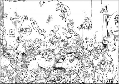 Cartoon: When Titans Clash (medium) by davyfrancis tagged comics