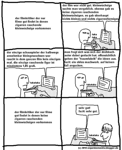 Cartoon: Ein Comic über Kritker (medium) by gloiman tagged kritik,film,kutteln,zigarren