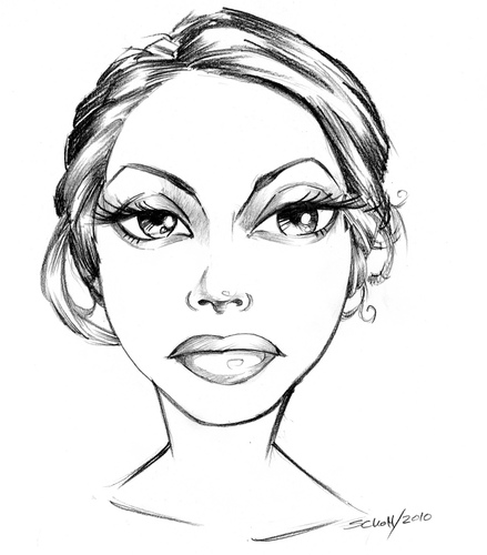 Cartoon: sandra d. sketch (medium) by michaelscholl tagged woman,cartoon,portrait