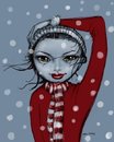 Cartoon: winter color (small) by michaelscholl tagged winter,snow,hat,scarf,wind,woman