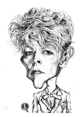 Cartoon: David Bowie (medium) by Grosu tagged david,bowie,rock,music
