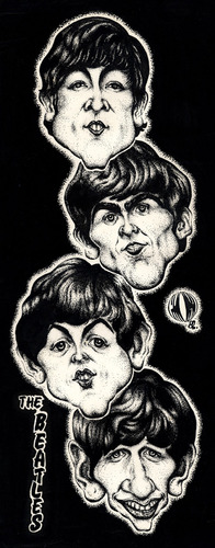 Cartoon: The Beatles (medium) by Grosu tagged rock,beatles