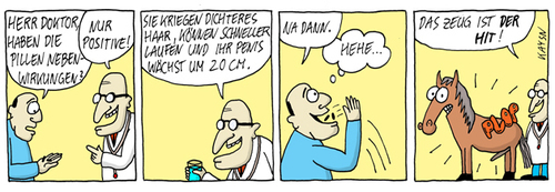 Cartoon: Dr. Aberwitz Nr1. Nebenwirkungen (medium) by KAYSN tagged medizin,pillen,medikamente,arzt,comic