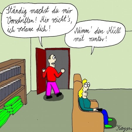 Cartoon: Trennung (medium) by KAYSN tagged trennung,ehe,müll,vorschriften