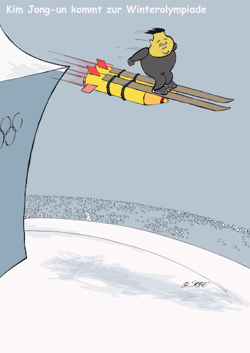 Cartoon: Neue Reichweite (medium) by sobecartoons tagged politik,nordkorea,olympia,kim,politik,nordkorea,olympia,kim