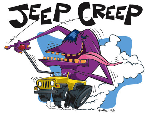 Cartoon: Jeep Creep cartoon character (medium) by Coghill Cartooning tagged monster,creature,cartoon,character,design,vector,art,car,automobile
