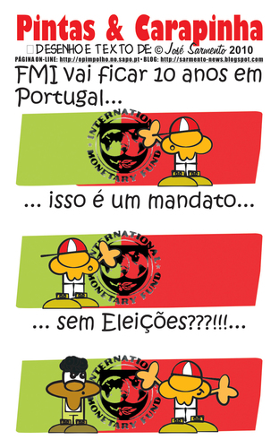 Cartoon: FMI em Portugal 10 anos (medium) by jose sarmento tagged anos,10,portugal,em,fmi