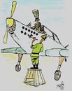 Cartoon: Pilot (small) by Mirek tagged war witch airplane