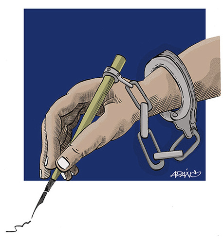 Cartoon: libertad de expresion (medium) by adancartoons tagged mano,expresion