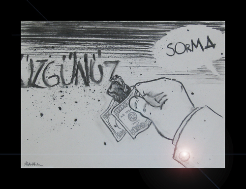 Cartoon: SOMA -sorry! (medium) by Atilla Atala tagged turkey,soma,lying,capitalism,mine,coal