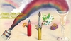 Cartoon: Happy New Year (small) by Atilla Atala tagged happy new year drawing pen brush champagne rainbow