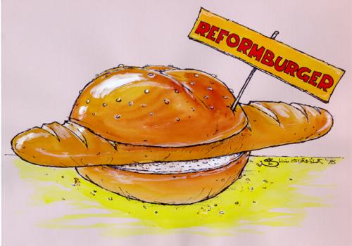 Cartoon: reformburger (medium) by Liviu tagged burger,bread,eat,