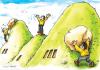Cartoon: top of the hill (small) by Liviu tagged hills,podium,valuescale,