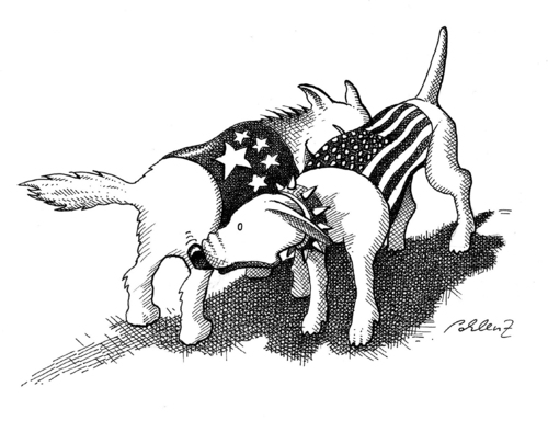 Cartoon: China - USA (medium) by Pohlenz tagged china,usa