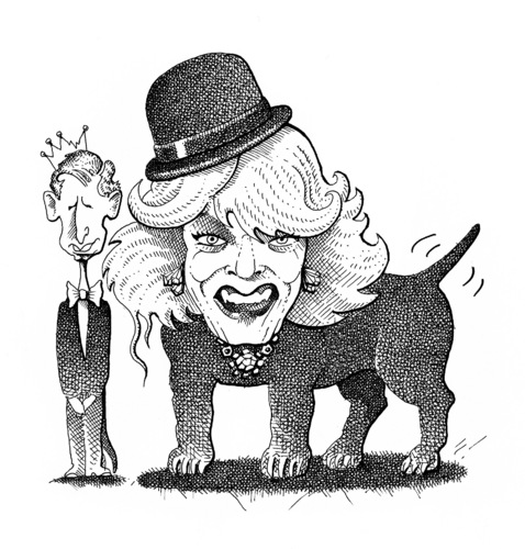 Cartoon: The Rottweiler (medium) by Pohlenz tagged royal,wedding,camilla,charles,royal,england,rottweiler,charles,camilla,adel