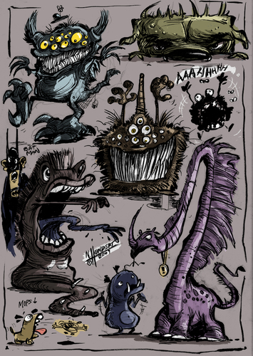 Cartoon: Monster Galerie Sketch (medium) by norman100 tagged cartoon,monster,artbook,sketch,funny,norman,hundert