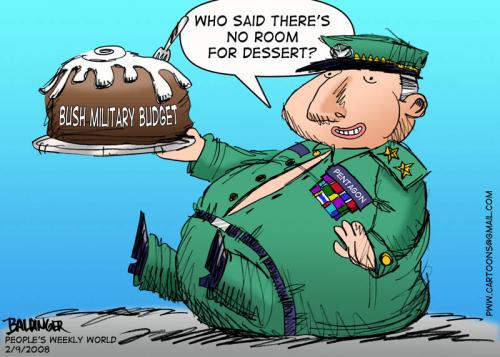 Cartoon: Dessert (medium) by dbaldinger tagged bush,usa,military,