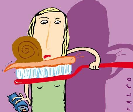 Cartoon: surprise (medium) by alexfalcocartoons tagged dental,cleaning,snail