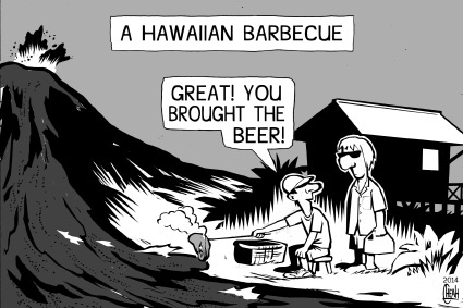 Cartoon: Hawaiian barbecue (medium) by sinann tagged hawaii,volcano,lava,barbecue
