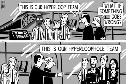 Cartoon: Hyperloop (medium) by sinann tagged hyperloop,loophole,lawyers