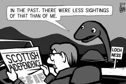 Cartoon: Scotland independence (medium) by sinann tagged scotland,independence,nessie