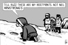 Cartoon: Buzz Aldrin in Antarctic (small) by sinann tagged buzz,edwin,aldrin,antarctic,footprints,evacuated,sick