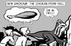 Cartoon: Dinosaur bird (small) by sinann tagged dinosaur,chicken,bird,hell,caveman